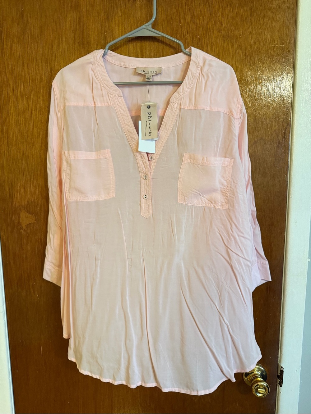 Philosophy Pale Pink Button Down with Chest Pockets